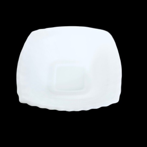 White Milk Glass Diamond Square Candy Trinket Dish Hazel Atlas - Picture 5 of 7